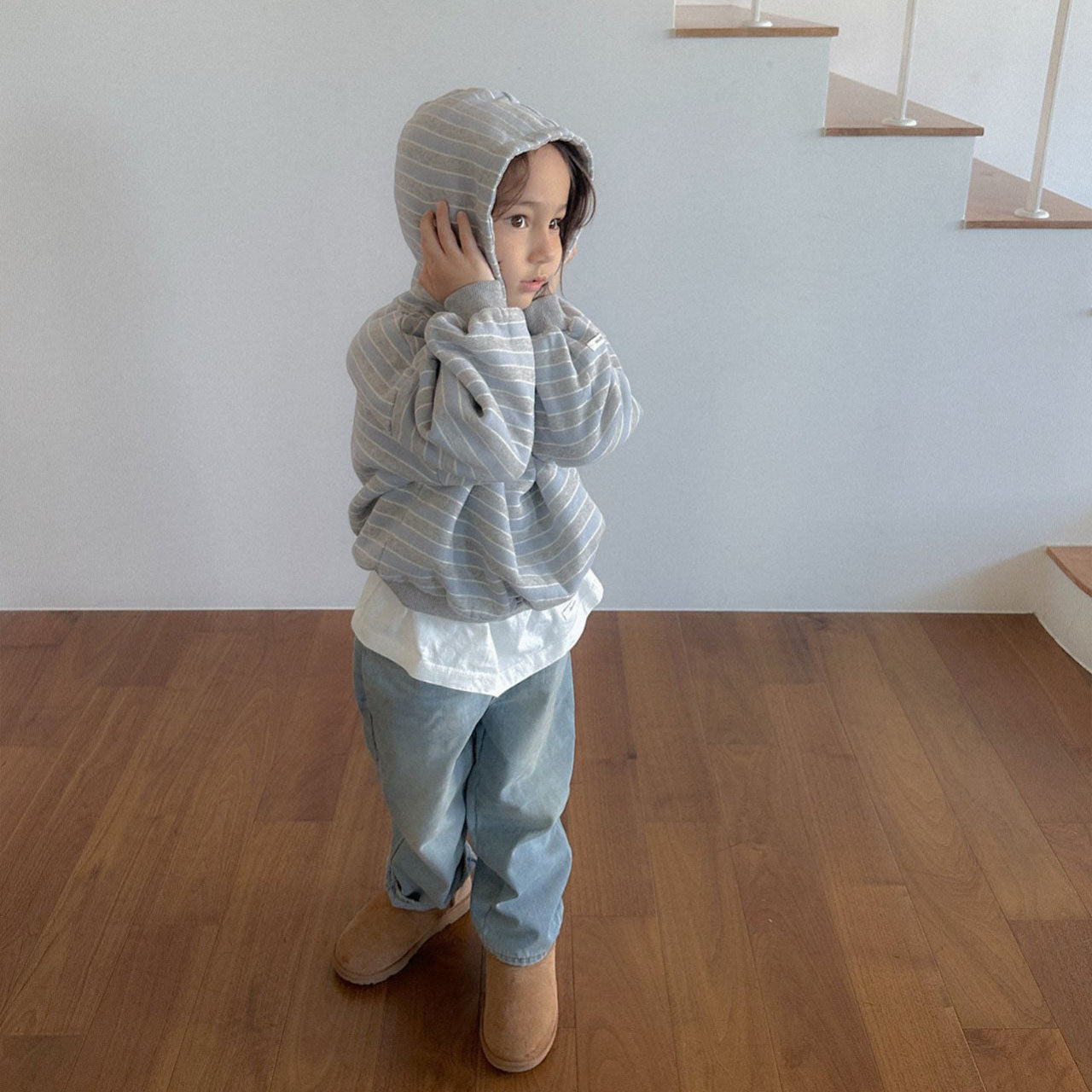 Toddler W25 Stripe Snap - Button Hoodie (2 - 7y) - 2 Colors kids outfit