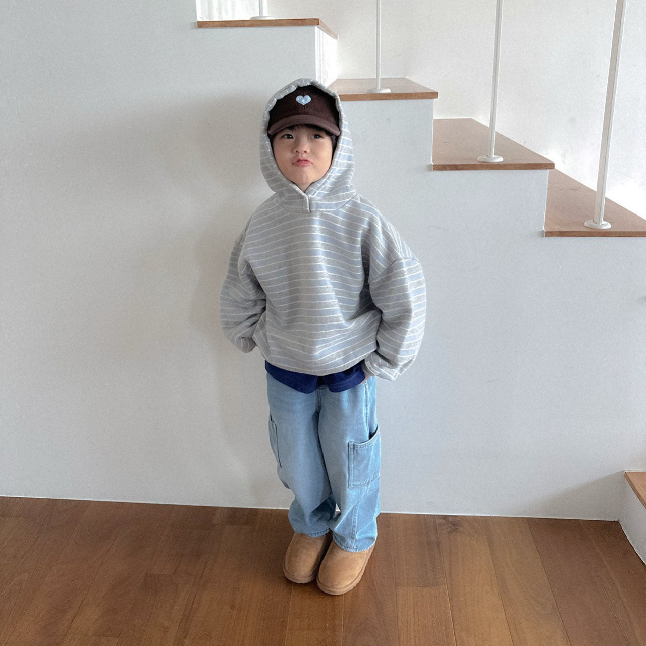 Toddler W25 Stripe Snap - Button Hoodie (2 - 7y) - 2 Colors kids outfit