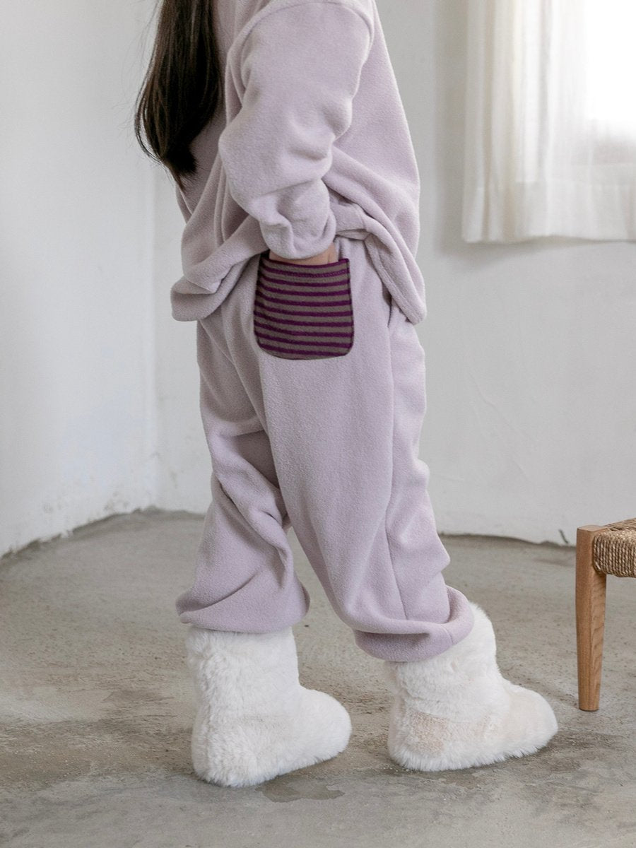 Toddler W25 Terry Cloth Curved Hem Long Sleeve Top and Jogger Pants (2 - 7y) - 2 Colors kids outfit