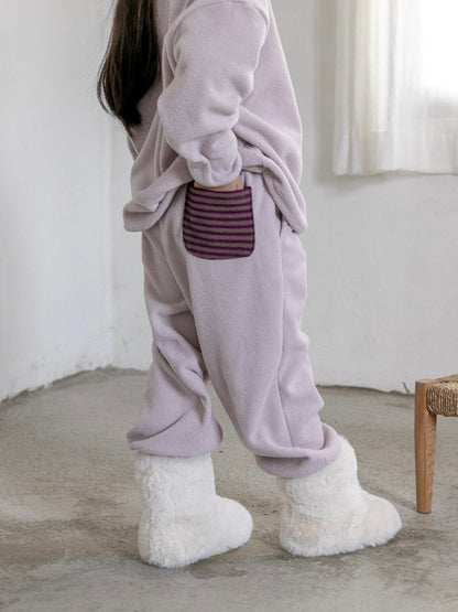Toddler W25 Terry Cloth Curved Hem Long Sleeve Top and Jogger Pants (2 - 7y) - 2 Colors kids outfit