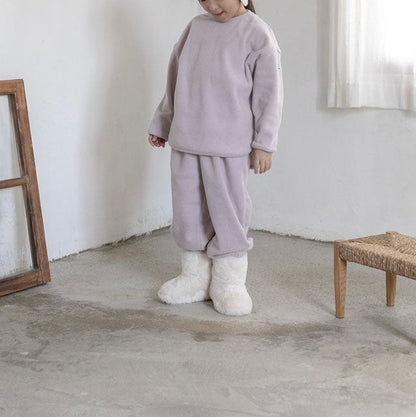 Toddler W25 Terry Cloth Curved Hem Long Sleeve Top and Jogger Pants (2 - 7y) - 2 Colors kids outfit