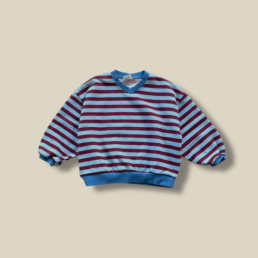 Toddler W25 V - Neck Stripe Long Sleeve Sweatshirt (3 - 7y) - 2 Colors kids outfit