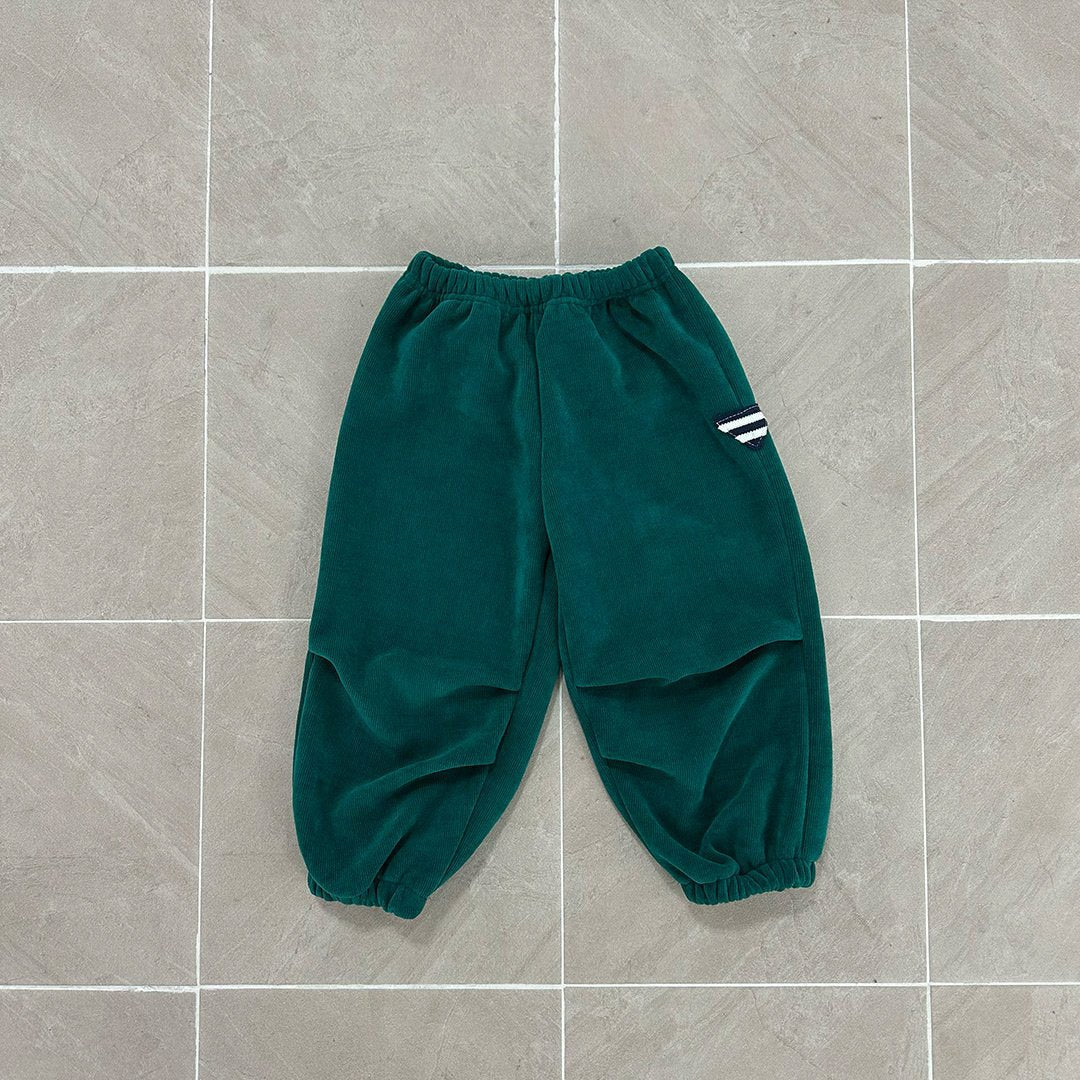 Toddler W25 Velour Jogger Pants (2 - 8y) - Green kids outfit