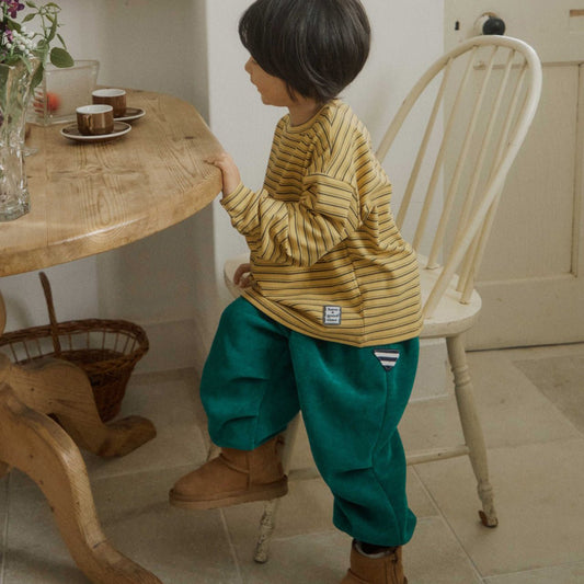 Toddler W25 Velour Jogger Pants (2 - 8y) - Green kids outfit