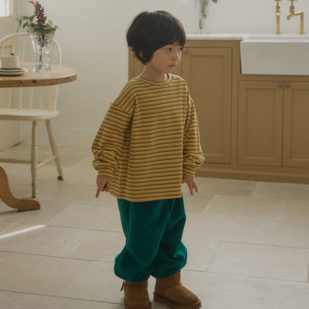 Toddler W25 Velour Jogger Pants (2 - 8y) - Green kids outfit