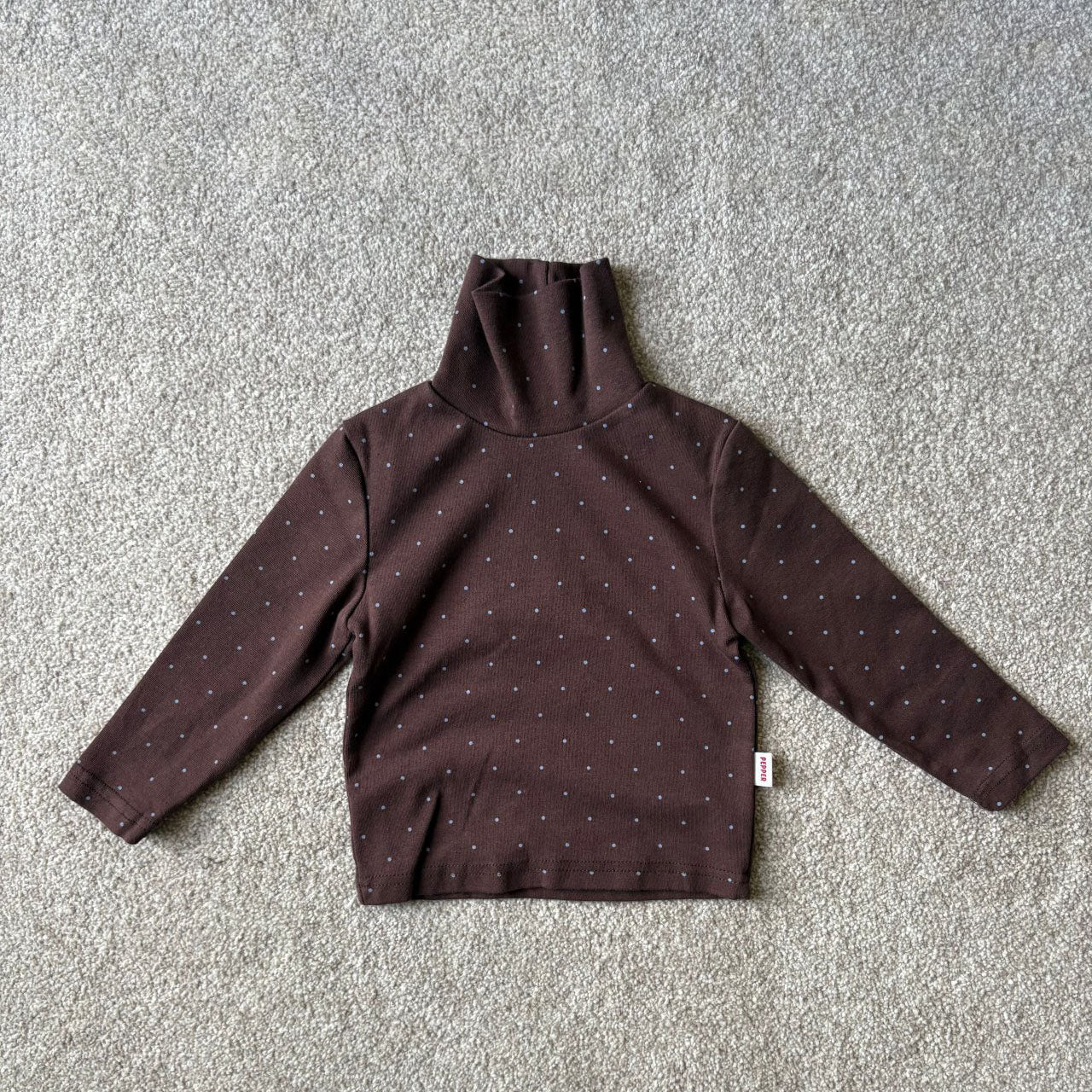 Toddler W25 Warm Fleece Polka Dot Mock Neck Long Sleeve Top (1 - 7y) - 2 Colors kids outfit