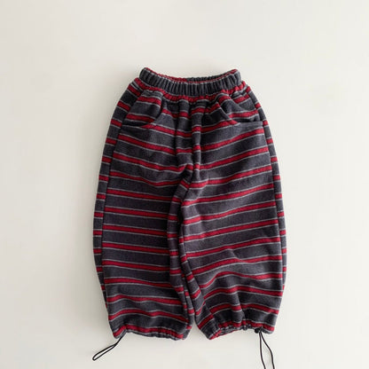 Toddler W25 Warm Fleece Stripe Adjustable Hem Jogger Pants (1 - 7y) - 2 Colors kids outfit