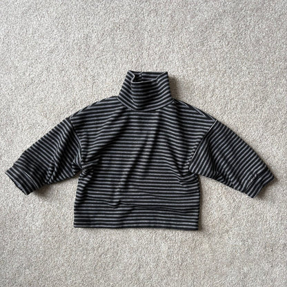 Toddler W25 Warm Fleece Stripe Mock Neck Long Sleeve Top (1 - 7y) - 2 Colors kids outfit
