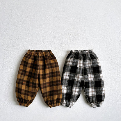 Toddler W25 Warm Plaid Jogger Pants (1 - 6y) - 4 Colors kids outfit