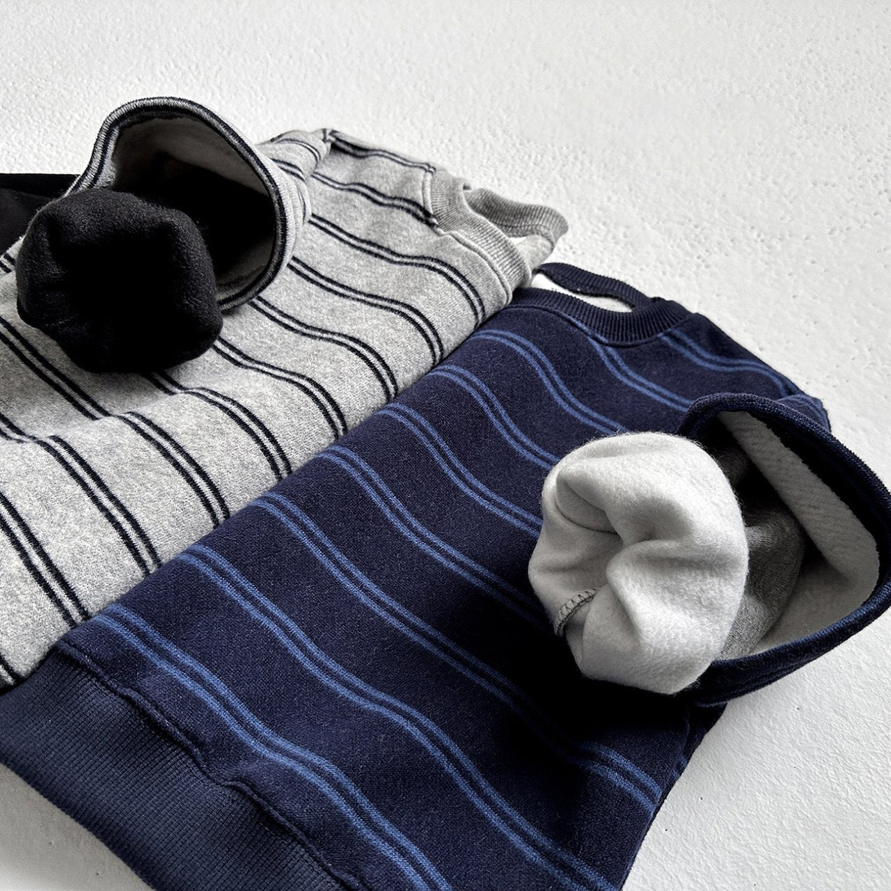 Toddler W25 Warm Stripe Layered Long Sleeve Sweatshirt (1 - 10y) - 2 Colors kids outfit
