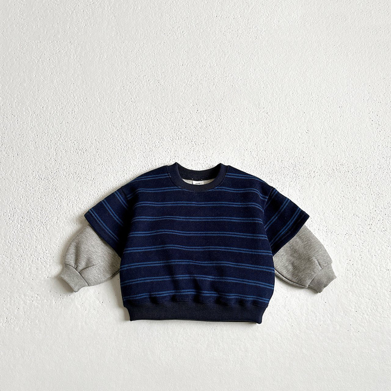 Toddler W25 Warm Stripe Layered Long Sleeve Sweatshirt (1 - 10y) - 2 Colors kids outfit
