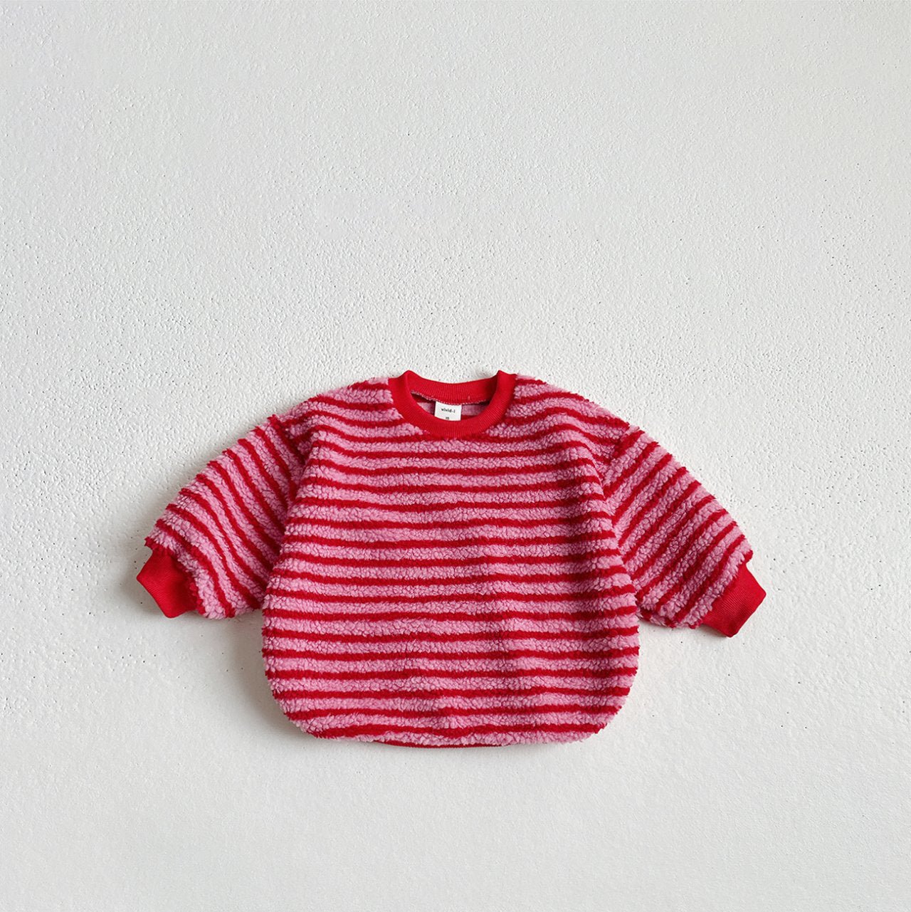 Toddler W25 Warm Stripe Sherpa Long Sleeve Sweaetshirt (1 - 6y) - 3 Colors kids outfit
