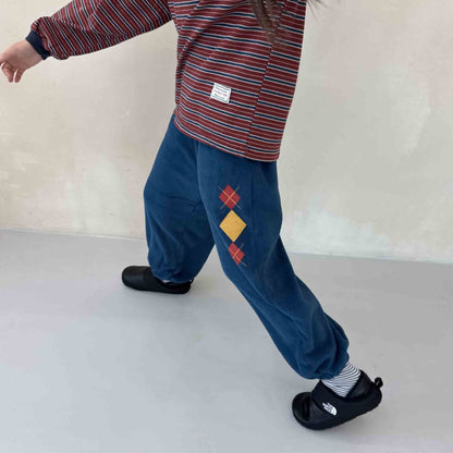 Toddler W25 Warm Terry Cloth Argyle Jogger Pants (3 - 7y) - 2 Colors kids outfit