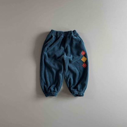 Toddler W25 Warm Terry Cloth Argyle Jogger Pants (3 - 7y) - 2 Colors kids outfit