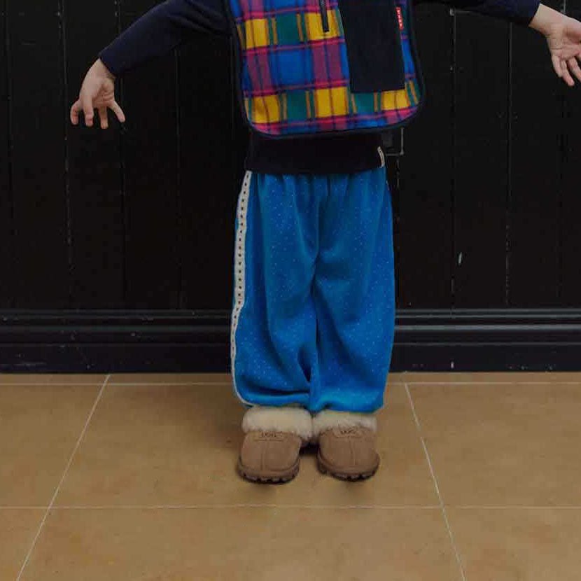 Toddler W26 Side Tape Polka Dot Velour Jogger Pants (2-6y) - 3 Colors kids outfit