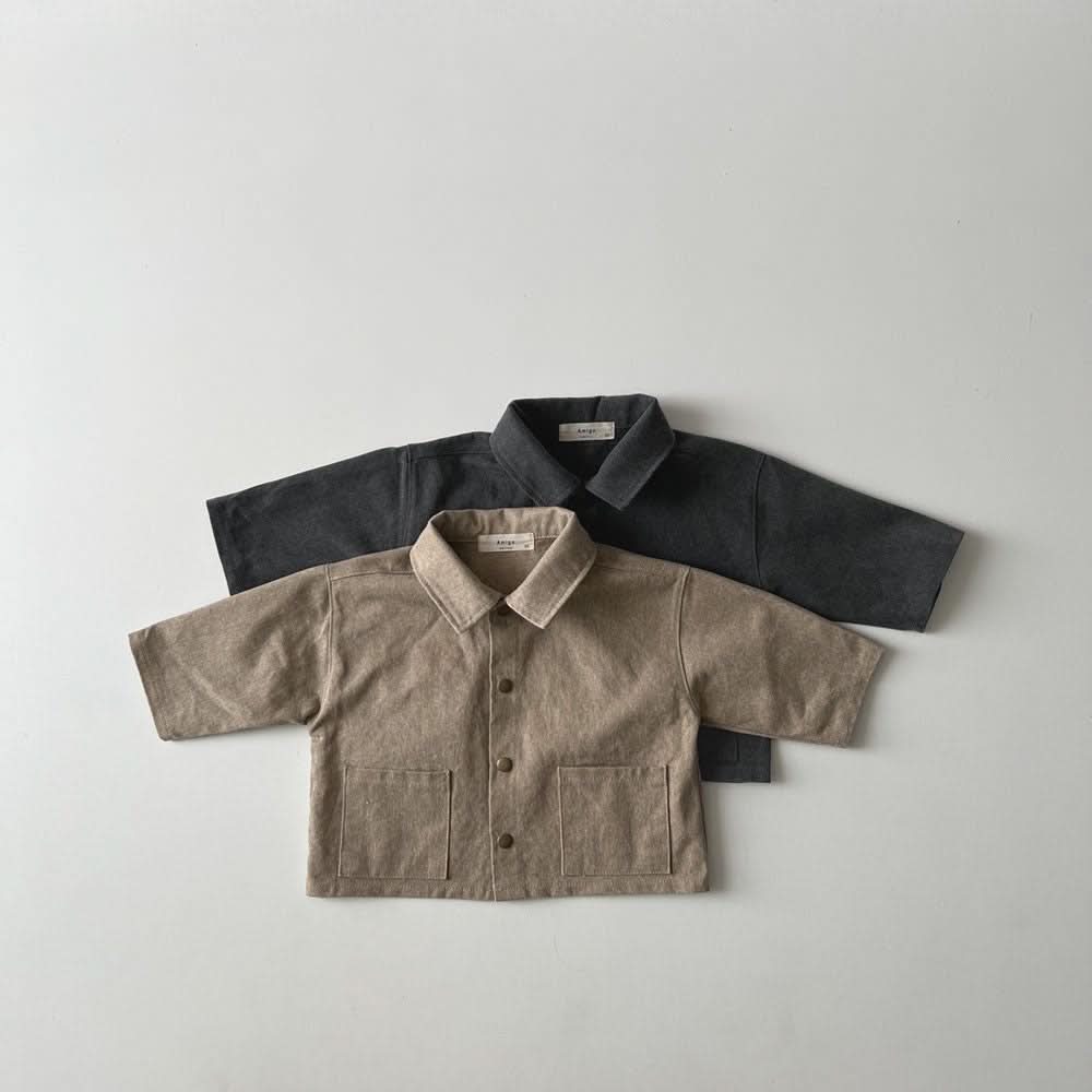 Toddler Washed Fabric Pocket Jacket (1 - 6y) - 2 Colors kids outfit