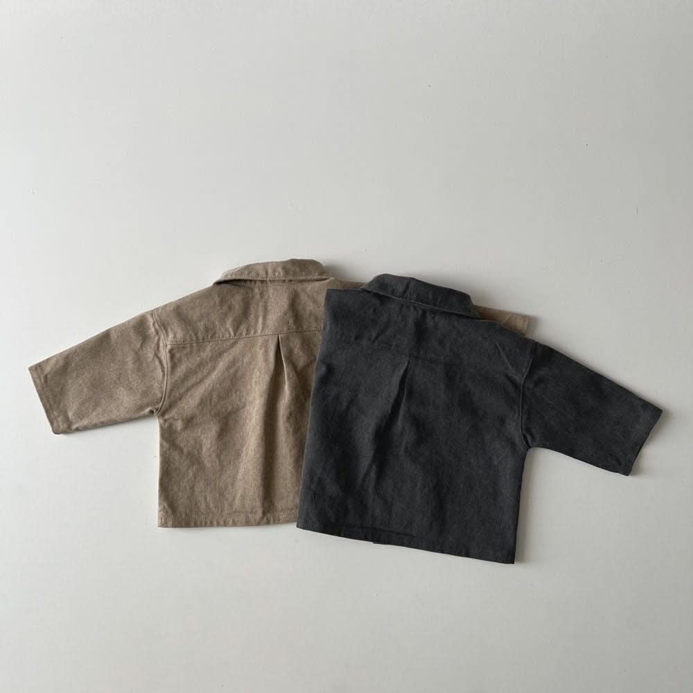 Toddler Washed Fabric Pocket Jacket (1 - 6y) - 2 Colors kids outfit