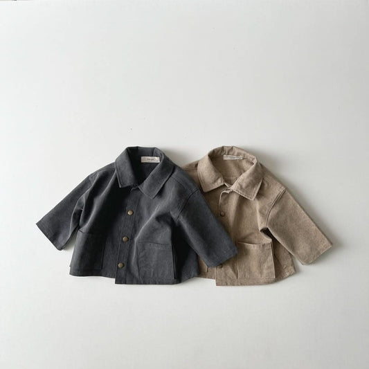 Toddler Washed Fabric Pocket Jacket (1 - 6y) - 2 Colors kids outfit