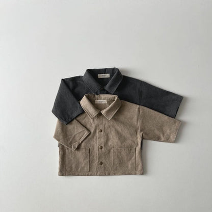 Toddler Washed Fabric Pocket Jacket (1 - 6y) - 2 Colors kids outfit