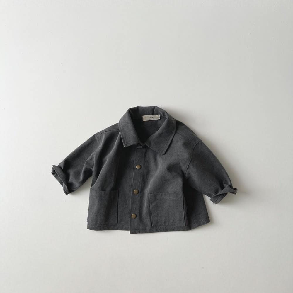 Toddler Washed Fabric Pocket Jacket (1 - 6y) - 2 Colors kids outfit