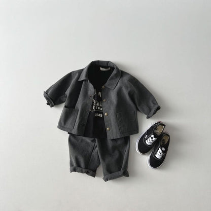 Toddler Washed Fabric Pocket Jacket (1 - 6y) - 2 Colors kids outfit