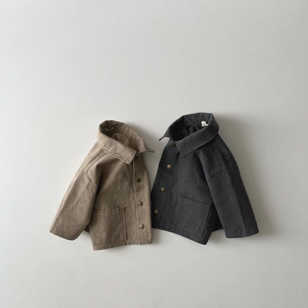 Toddler Washed Fabric Pocket Jacket (1 - 6y) - 2 Colors kids outfit