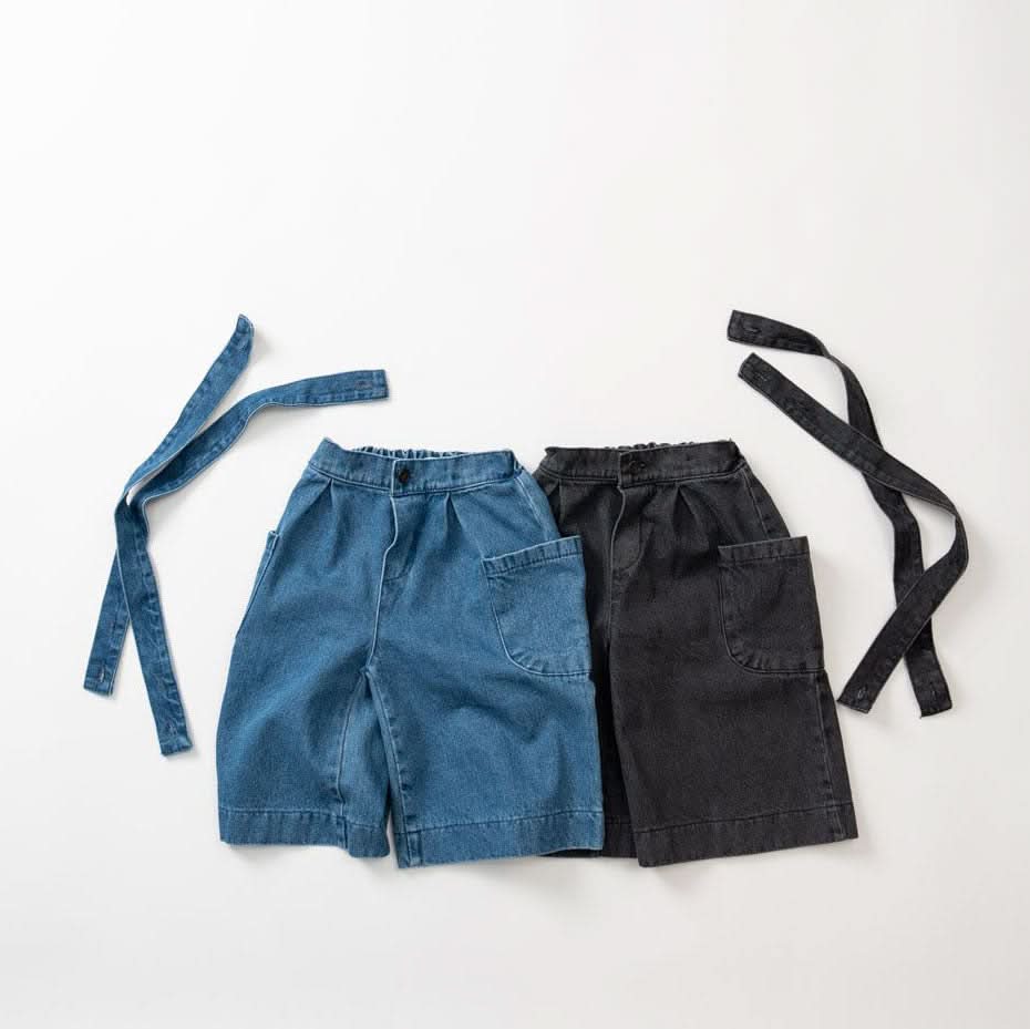 Toddler Wide Leg Denim Pants With Detachable Suspender (1 - 6y) - 2 Colors kids outfit