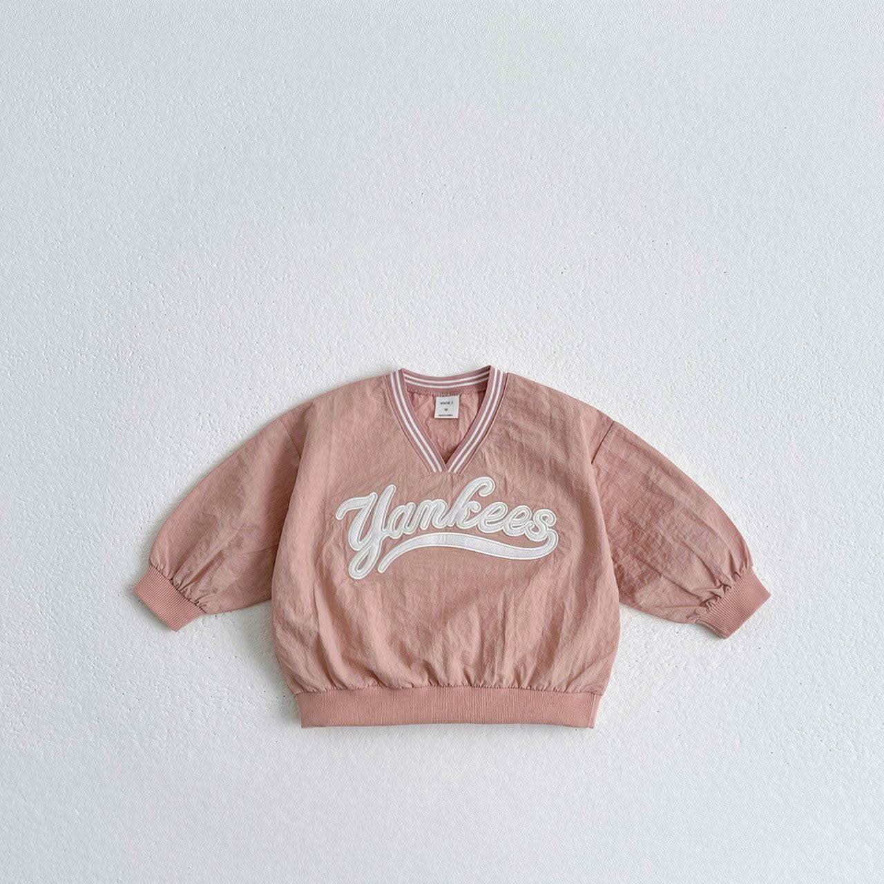 Toddler/Junior Embroidery Long Sleeve V-neck Pullover (1-10y) - 3 Colors kids outfit