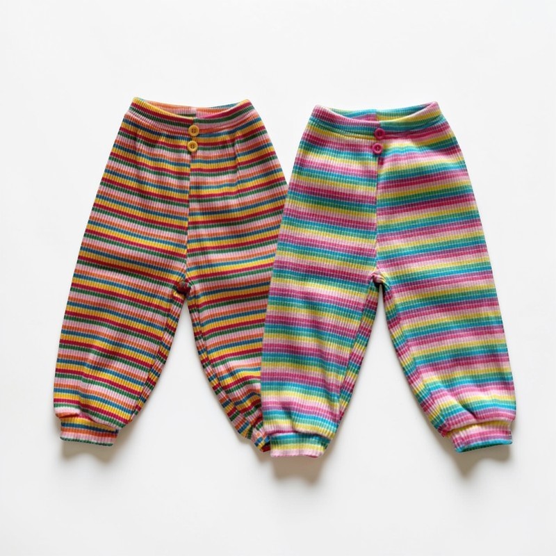 Toddler SP26 Multicolor Stripe Ribbed Jogger Pants (1-6y) - 2 Colors - AT NOON STORE