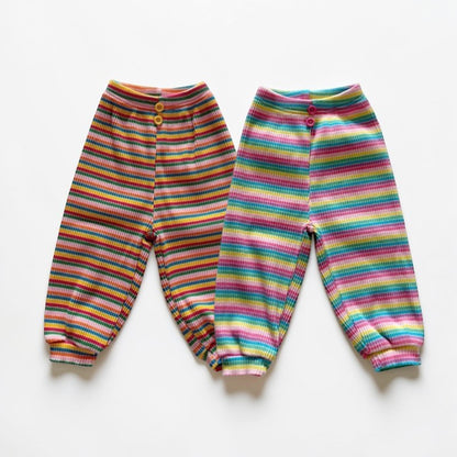 Toddler SP26 Multicolor Stripe Ribbed Jogger Pants (1-6y) - 2 Colors - AT NOON STORE