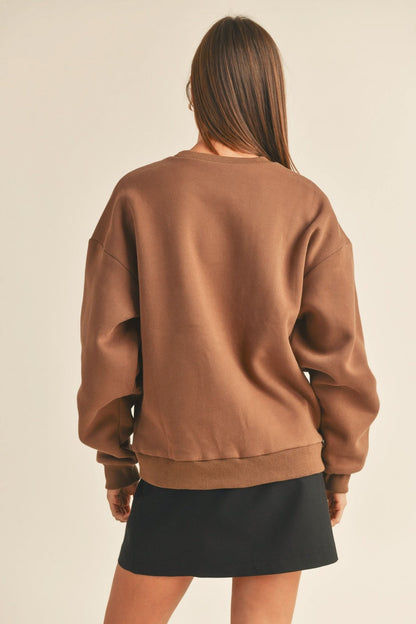 Women Chenille Embroidered Letter Patch Sweater - Los Angeles kids outfit