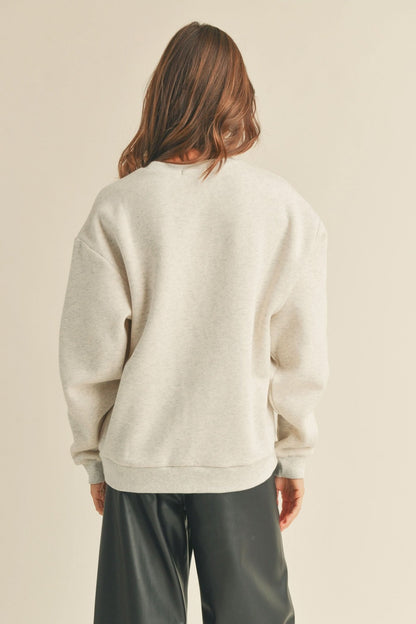 Women Chenille Embroidered Letter Patch Sweater - NewYork kids outfit
