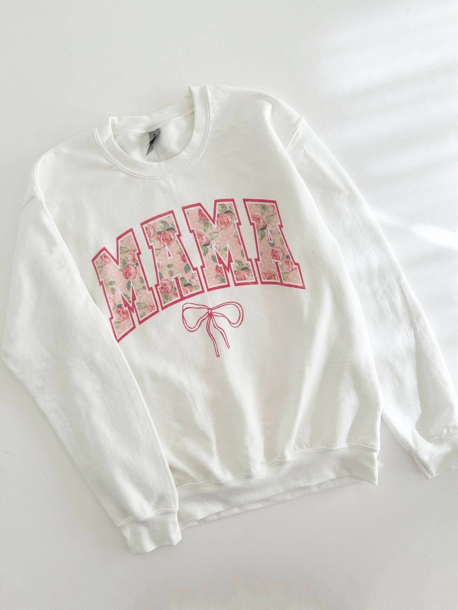 Women's Rose MAMA Bow Graphic Sweatshirt - 3 Colors kids outfit