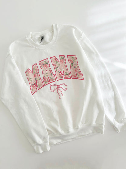 Women's Rose MAMA Bow Graphic Sweatshirt - 3 Colors kids outfit