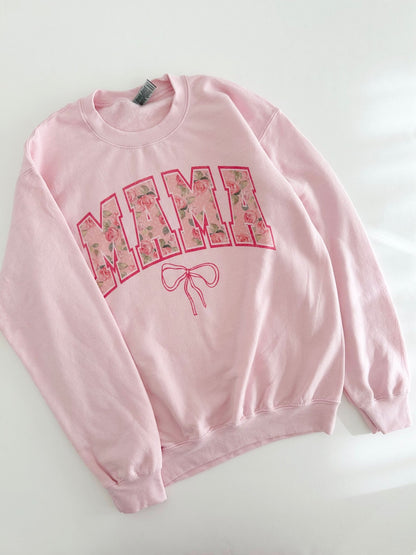 Women's Rose MAMA Bow Graphic Sweatshirt - 3 Colors kids outfit