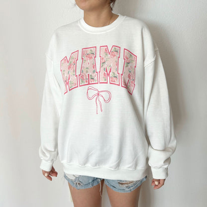Women's Rose MAMA Bow Graphic Sweatshirt - 3 Colors kids outfit