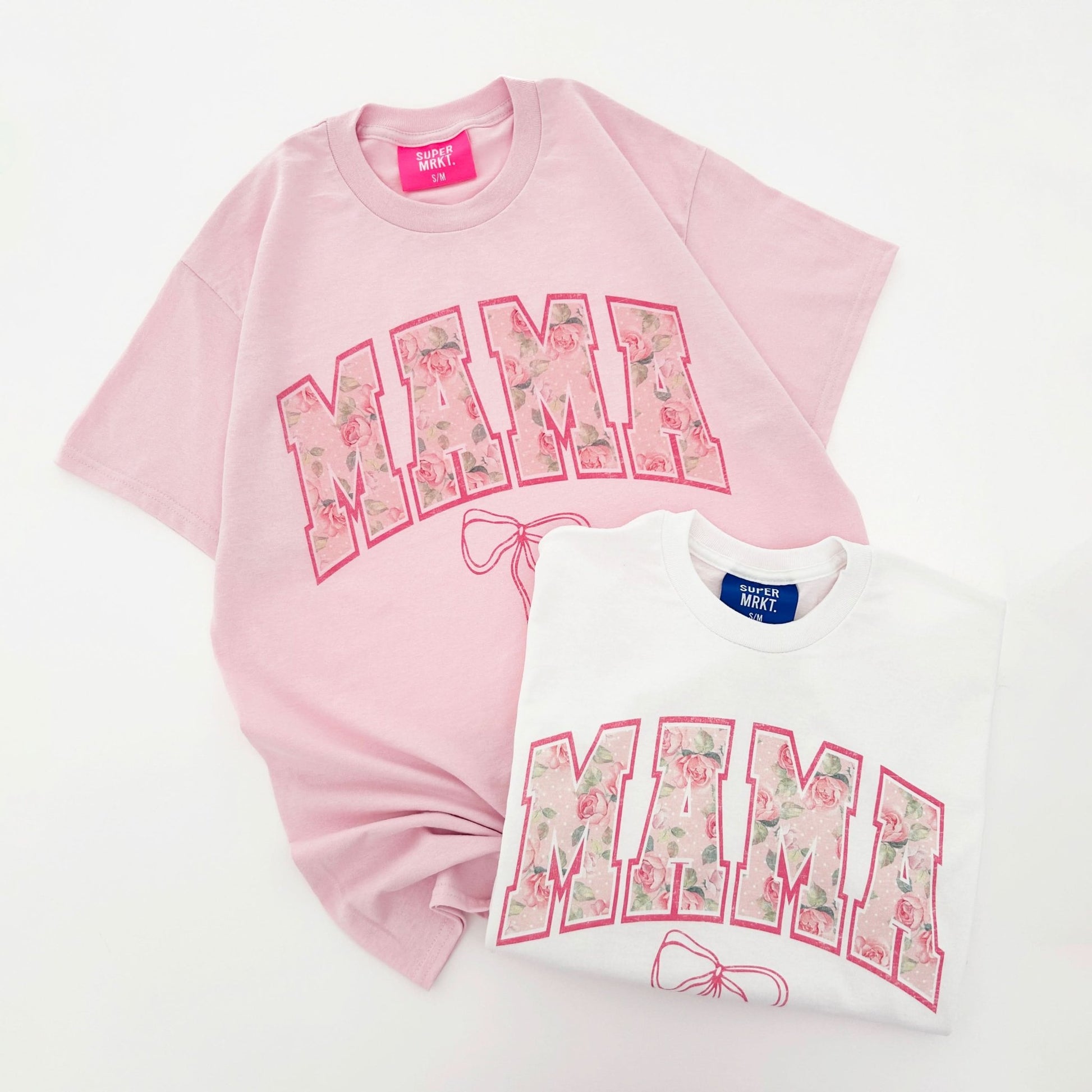 Women's Rose MAMA Bow Oversized Graphic Tee - 2 Colors kids outfit