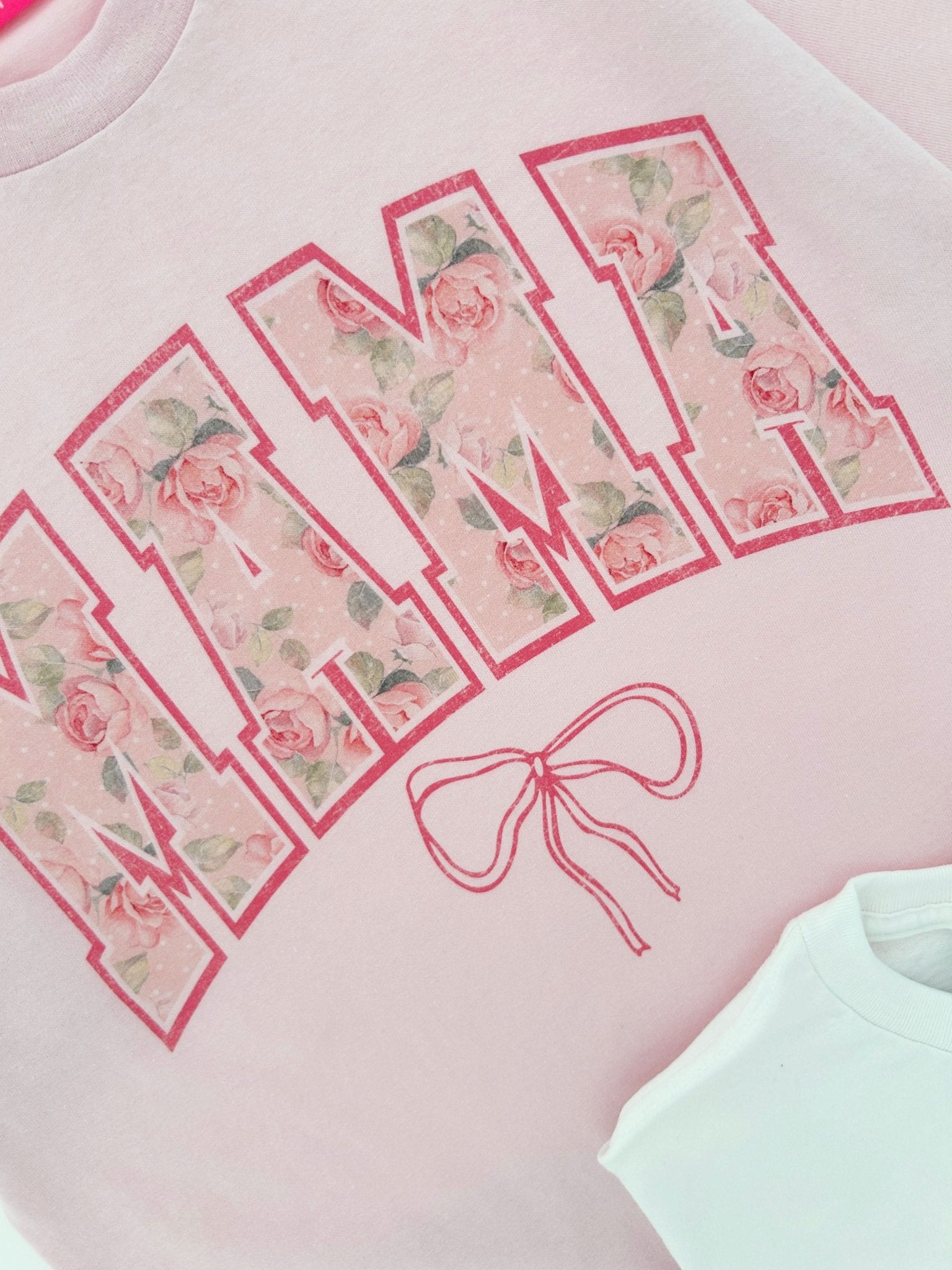 Women's Rose MAMA Bow Oversized Graphic Tee - 2 Colors kids outfit