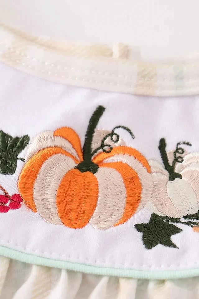 Yellow Pumpkin Yoke Embroidery Dress (6m - 5y) - Yellow kids outfit