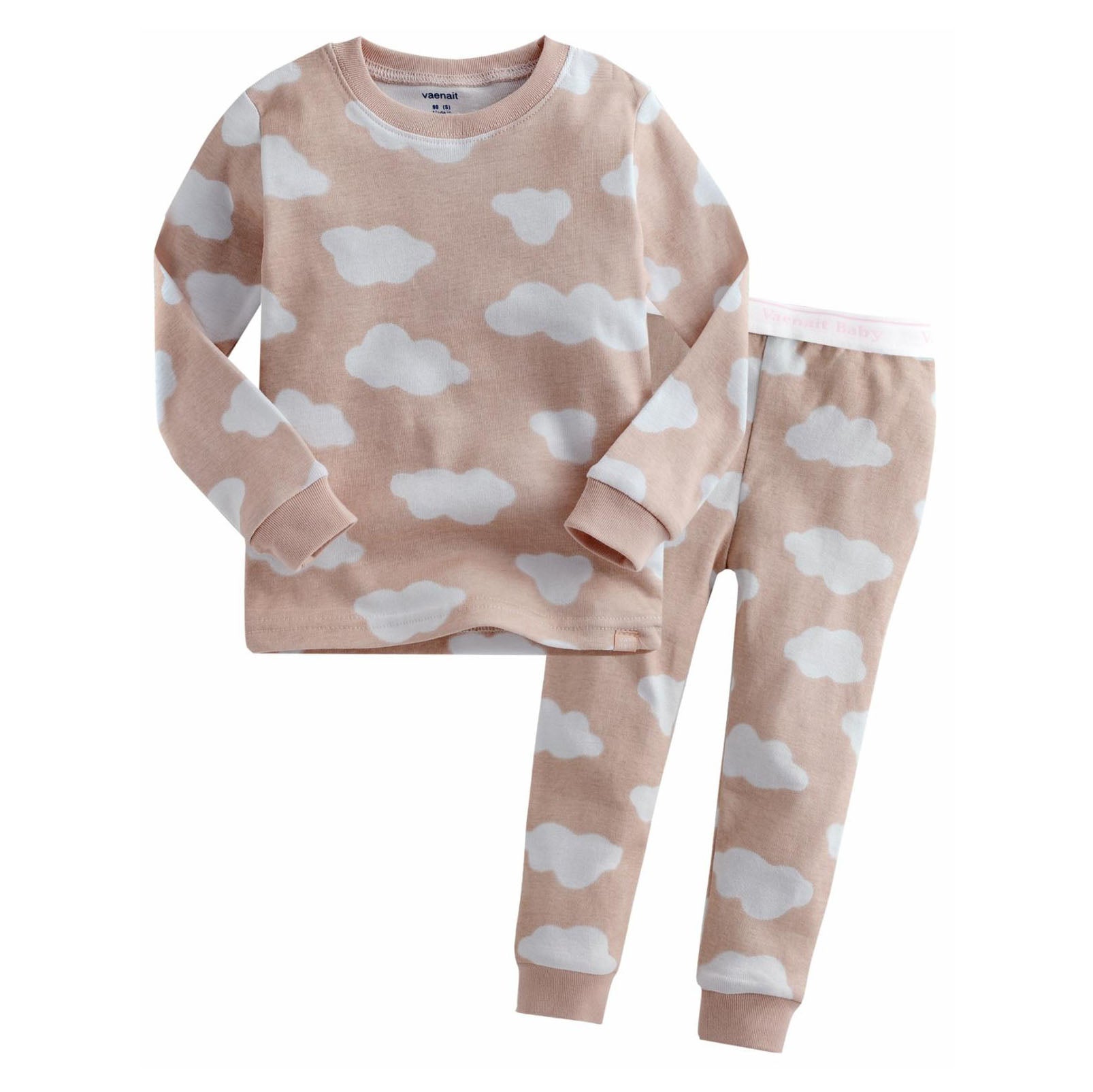 Toddler Kids Cloud Printed 2 Piece Pajama Set (1-5y) - Pink - AT NOON STORE