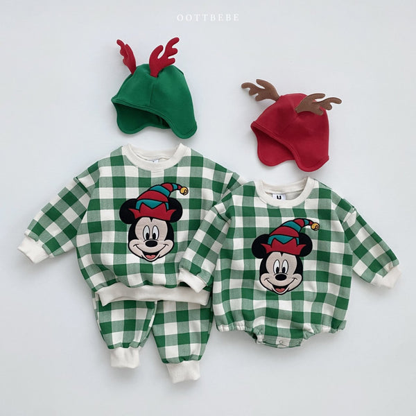 Baby Toddler Gingham Mickey/Minnie Sweatshirt (1-5y) - 3 Colors - AT NOON STORE