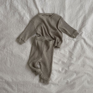 Baby Ribbed Top and Pants Set (3-36m) - Grey