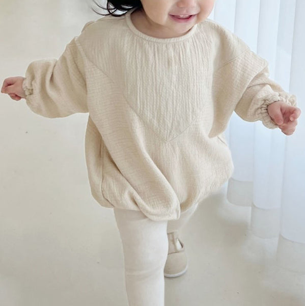Baby V Yoke Romper (3-18m) - Beige