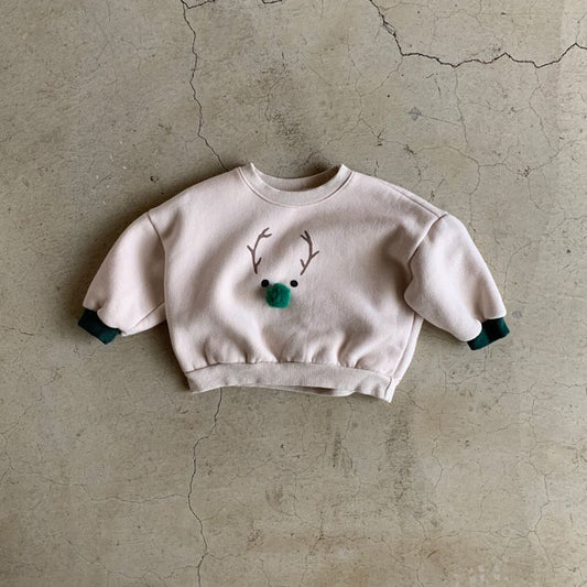 Toddler Fleece-Lined Reindeer Sweatshirt (2-4y, Mama)- 2 Colors - AT NOON STORE