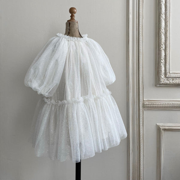 Monbebe Princess Puff Sleeve Tulle Dress (6m-5y) - Glitter - AT NOON STORE