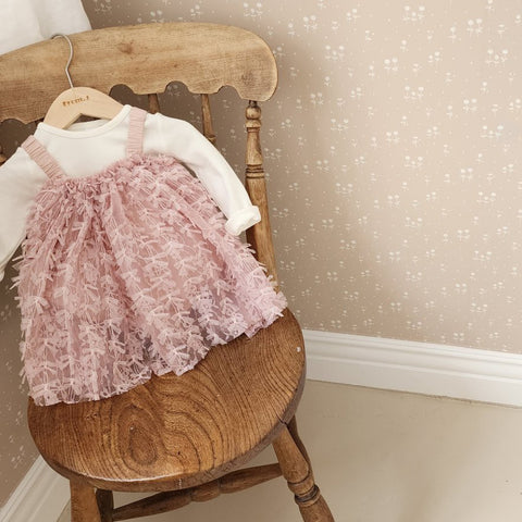 Baby 3D Flowers Sleeveless Lace Dress Romper (3-18m) - Beige Pink - AT NOON STORE