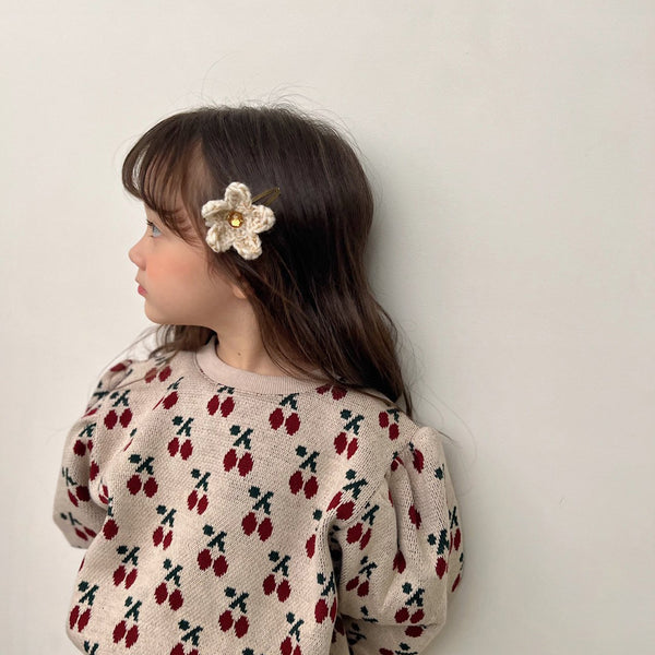 Toddler Knitted Floral Hair Clip (2-5y) - AT NOON STORE