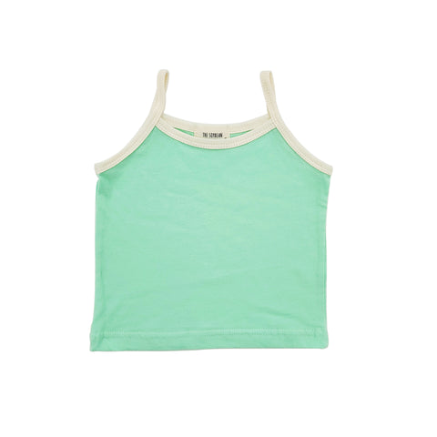 Kids Contrast Trim Cotton Cami - Green (1-5yrs) - AT NOON STORE