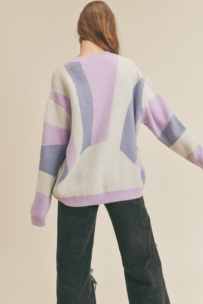 Oversized Pullover Sweater - Lilac