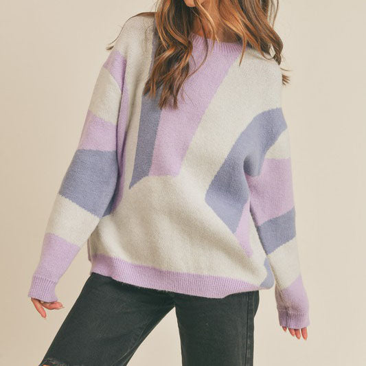 Oversized Pullover Sweater - Lilac